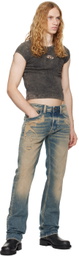Diesel Blue Straight 1985 Larkee 09k32 Jeans