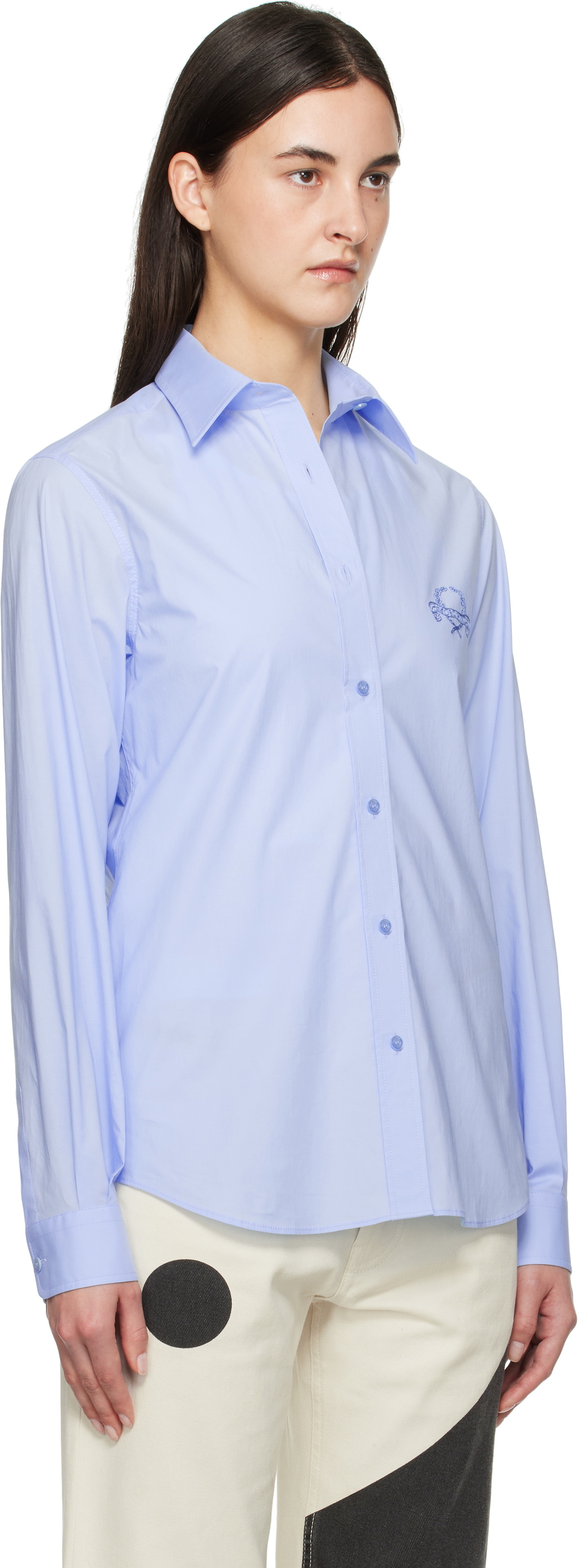 Moschino Blue Laurel Crown Emblem Shirt