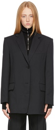 Juun.J Black Wool Oversized Blazer