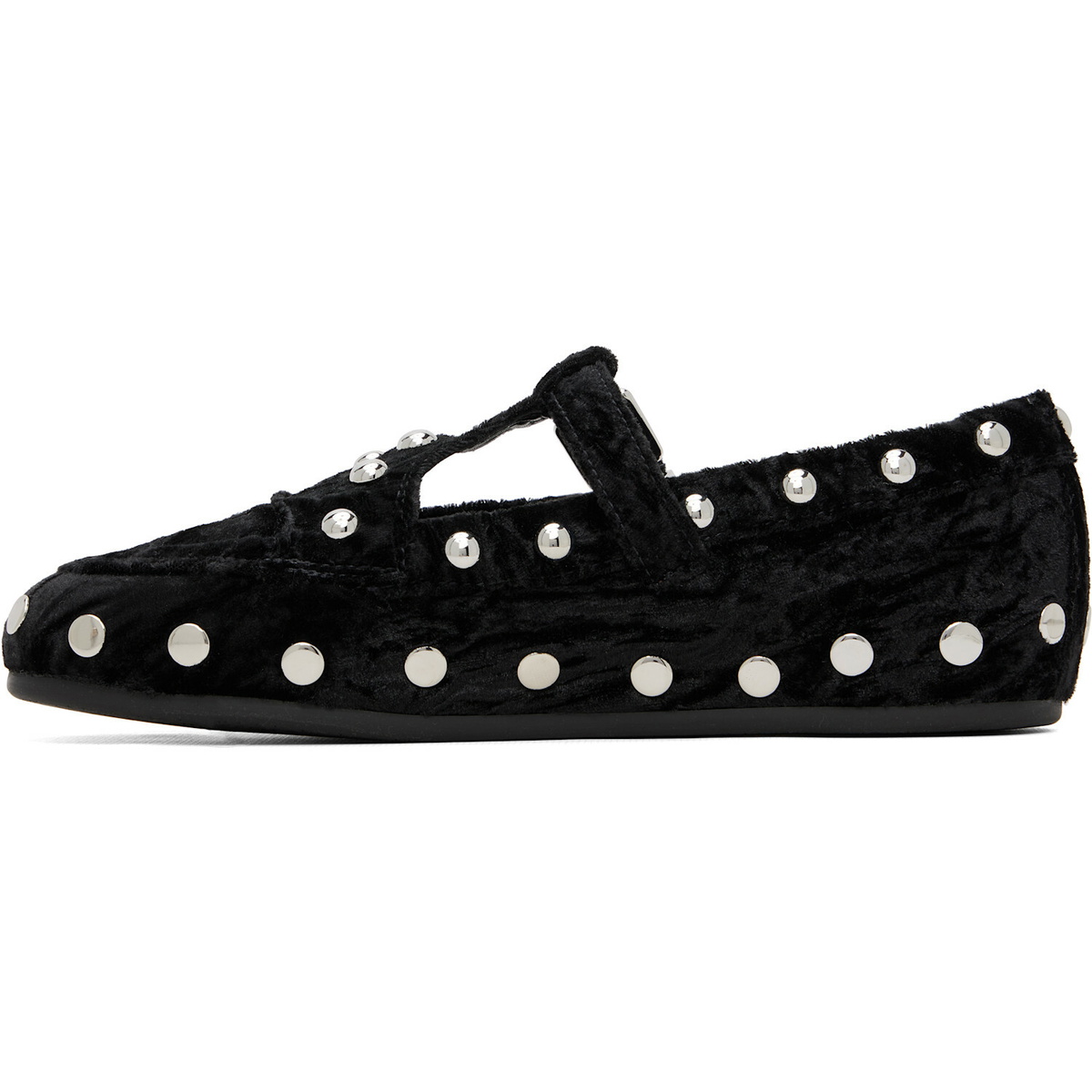 GANNI Black Mary Jenny Velvet Flats