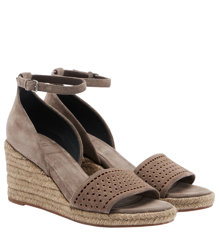 Photo: Brunello Cucinelli Suede espadrille wedges