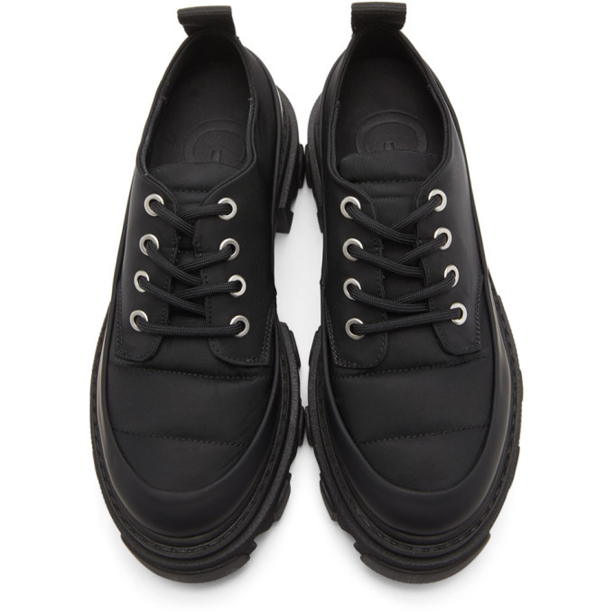GANNI Black Nylon Winter Hybrid Derbys