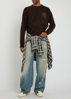 Amiri MA Logo-appliquéd Wool Jumper Dark Brown