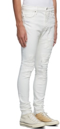 Ksubi White Trashed Ivory Van Winkle Jeans