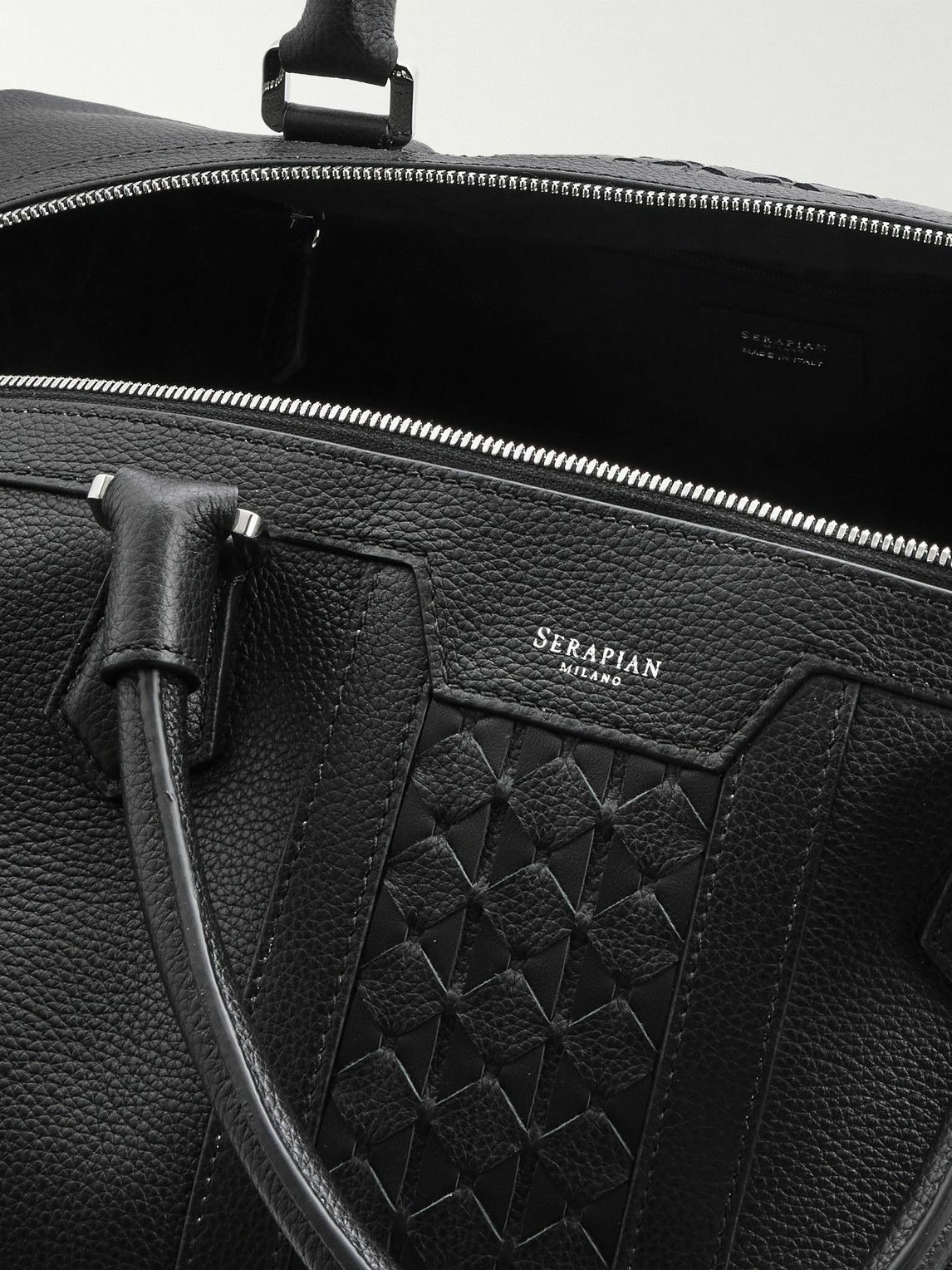 Serapian - Mosaico Textured and Cachemire Full-Grain Leather Weekend Bag