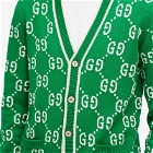Gucci Men's Jumbo GG Jacquard Cardigan in Green