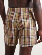 Burberry - Selkirk Checked Crinkled Swim Shorts - Neutrals
