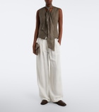 Brunello Cucinelli Scarf-detail linen vest