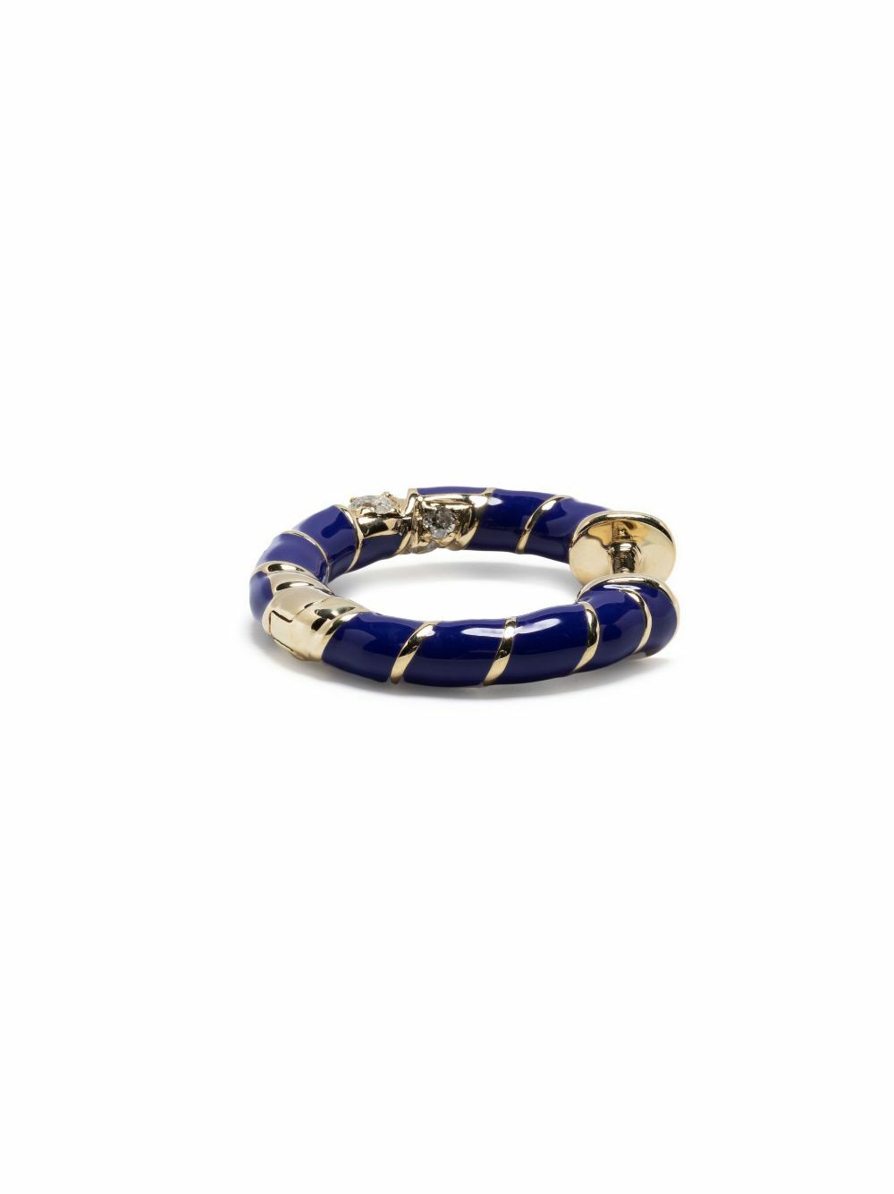 Yvonne Léon 9K Yellow Gold Mini Torsade Diamond Hoop Earrings
