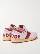 RHUDE - Rhecess Distressed Leather Sneakers - Red - 8