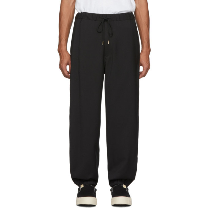 Sasquatchfabrix. Black Wool Ventilation Trousers Sasquatchfabrix