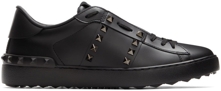 Photo: Valentino Garavani Black Rockstud Untitled Sneakers