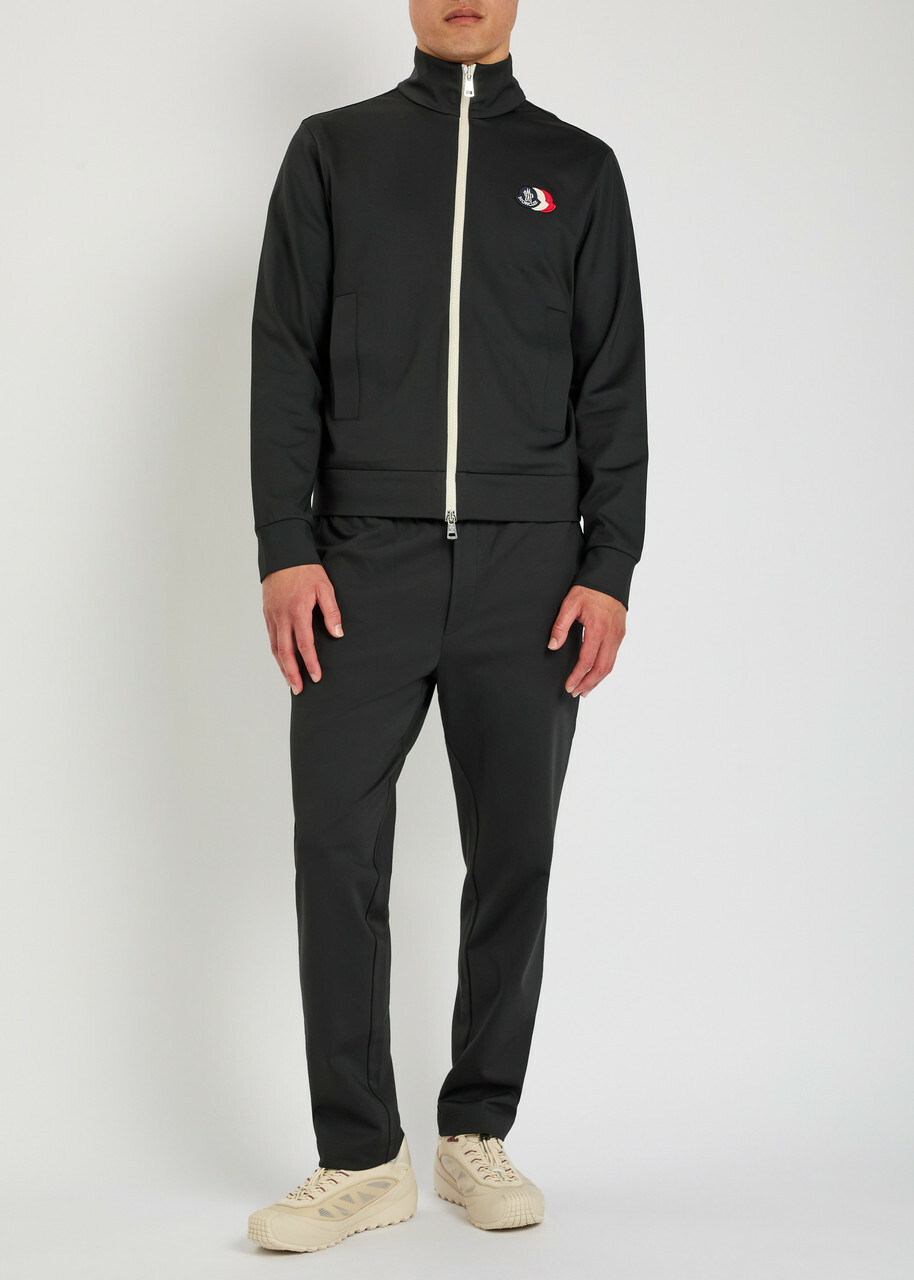 Moncler Logo-appliquéd Jersey Jacket Dark Blue