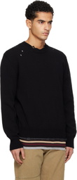 MM6 Maison Margiela Black Cotton Sweater