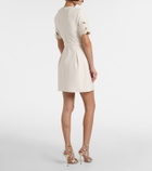 Leo Lin Aurelie belted floral-appliqué minidress
