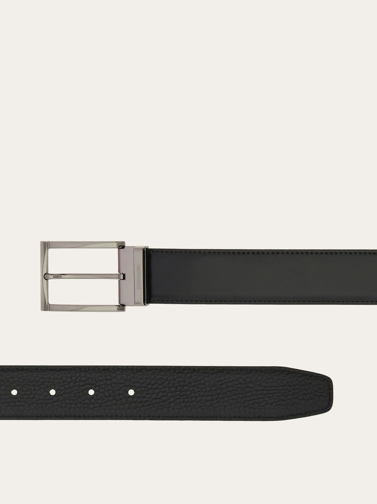 Ferragamo Mens Reversible and adjustable belt in Black