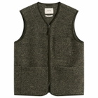 Kestin Men's Bute Vest in Moss Herringbone Wool