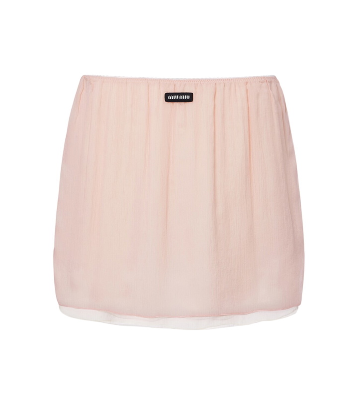 Photo: Miu Miu Layered silk chiffon miniskirt