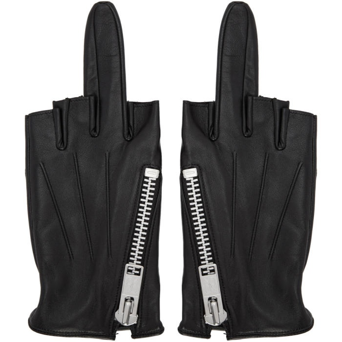 Photo: 99% IS Black Single-Finger Zip Gloves