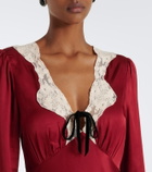 Rixo Larah lace-trimmed satin maxi dress