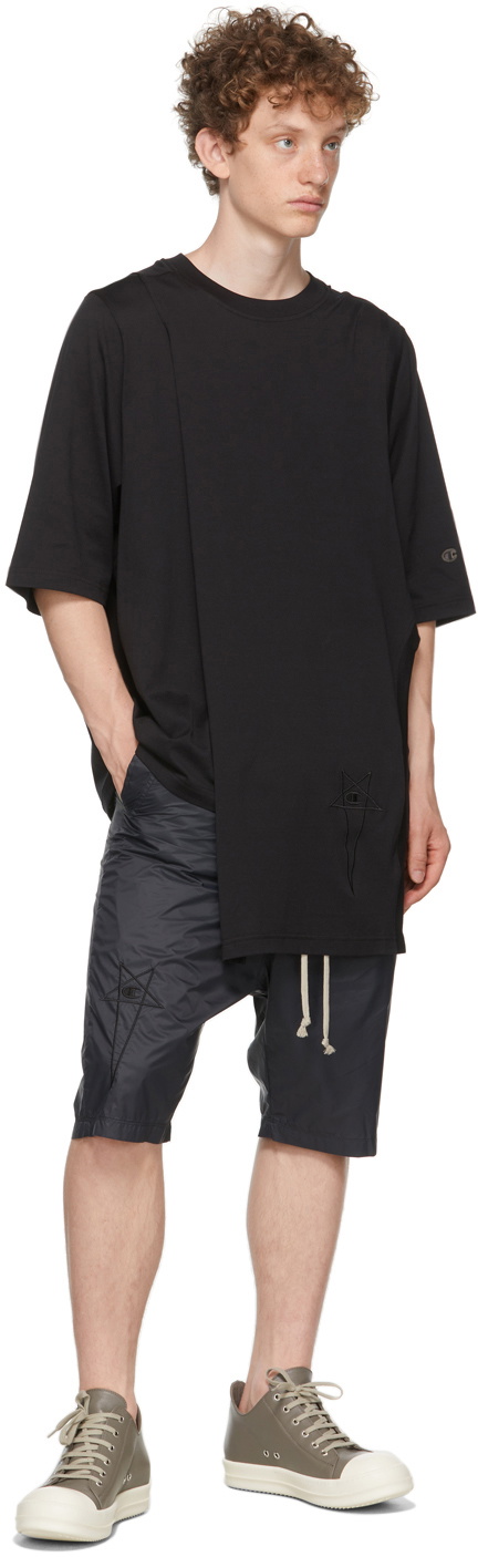 Rick Owens Black Champion Edition Nylon Bela Shorts Rick Owens