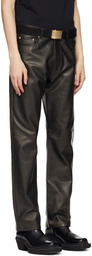 VTMNTS Black Five-Pocket Leather Pants