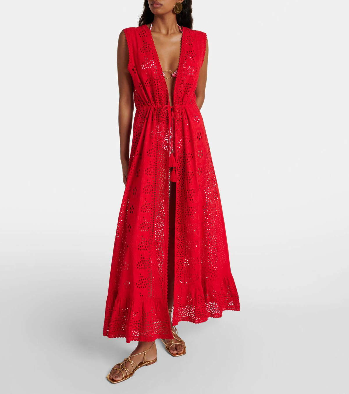 Melissa Odabash Tessa broderie anglaise cotton midi dress