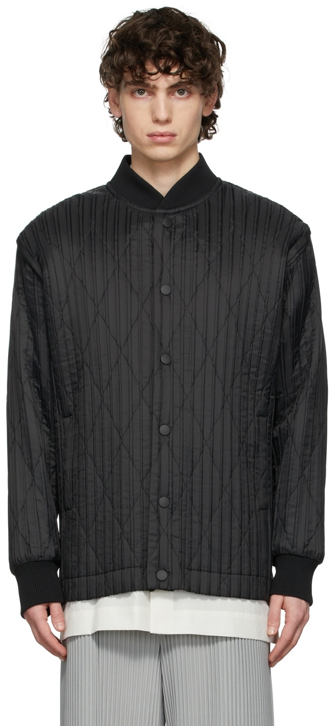 Homme Plissé Issey Miyake Black Padded Pleats Jacket Homme Plisse