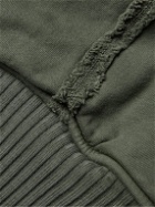 Greg Lauren - Oversized Distressed Cotton-Jersey Hoodie - Green
