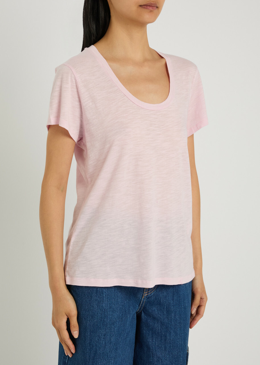 American Vintage Jacksonville Slubbed Cotton-blend T-shirt Light Pink