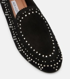 Aquazzura Skye embellished suede loafers