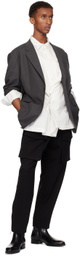 YLÈVE Gray Tropical Wool Blazer