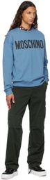 Moschino Blue Printed-Logo Sweatshirt