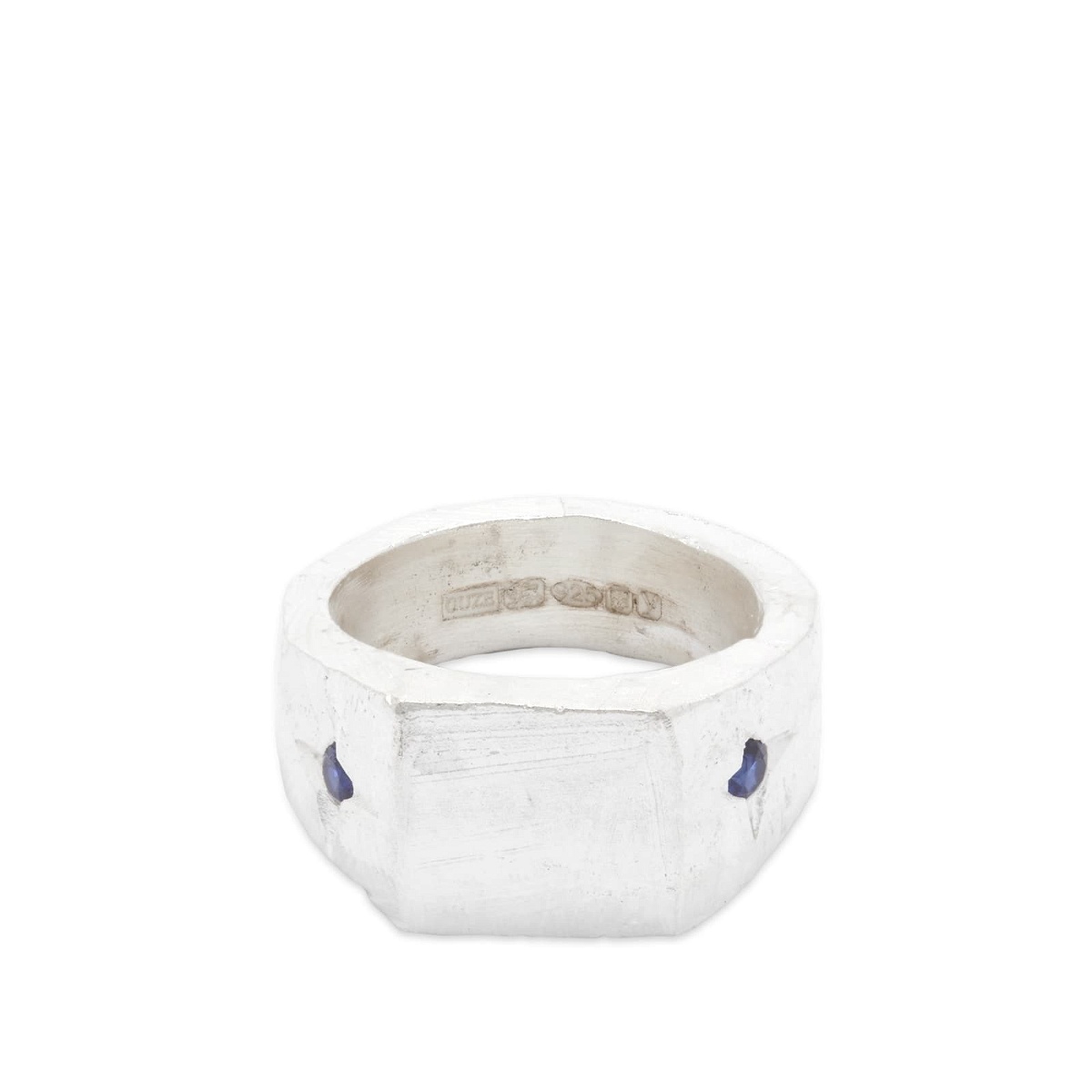 Photo: The Ouze Men's Sapphire Magnum Signet Ring in Silver