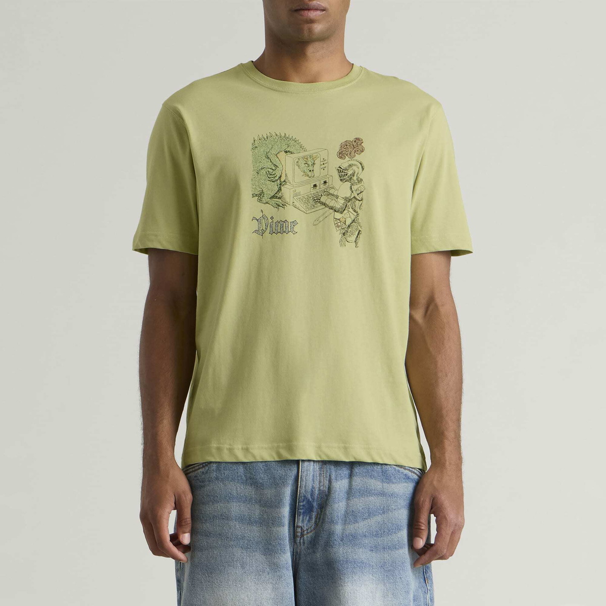 Dime Men's Catfish T-Shirt in Pear Green