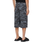 Balenciaga Black Camo Washed Skater Shorts