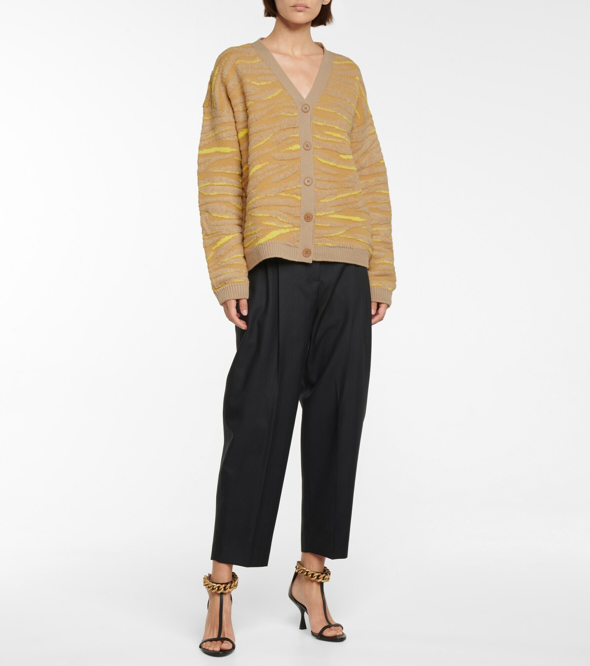 Stella McCartney - Zebra-jacquard wool-blend cardigan Stella McCartney