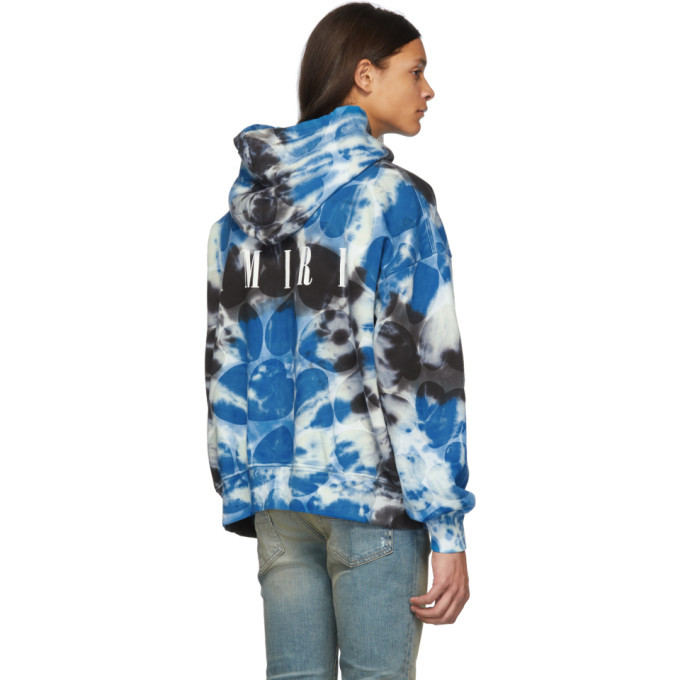 Amiri Blue Tie-Dye Hearts Hoodie Amiri