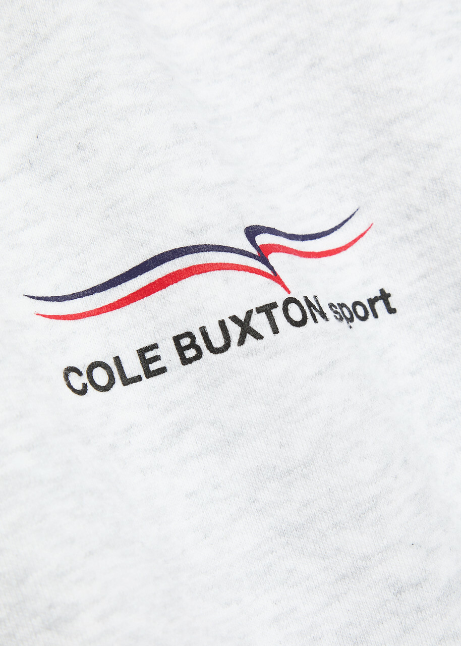 Cole Buxton Hooded Printed Cotton Sweatshirt Light Grey