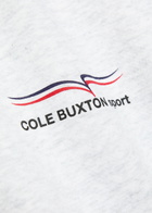 Cole Buxton Hooded Printed Cotton Sweatshirt Light Grey