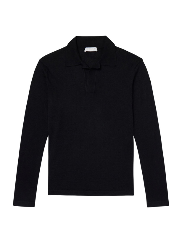 Photo: Gabriela Hearst - Frome Cashmere Polo Shirt - Black