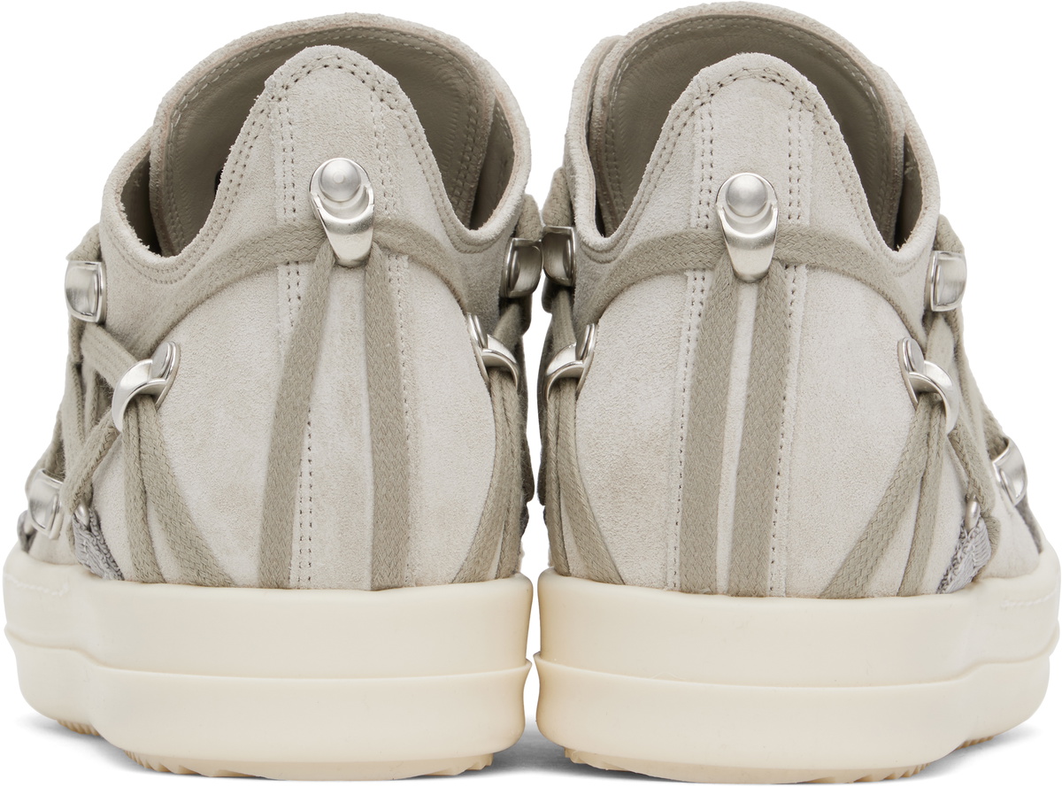 Rick Owens Gray Hollywood Megalace Low Sneaks Sneakers