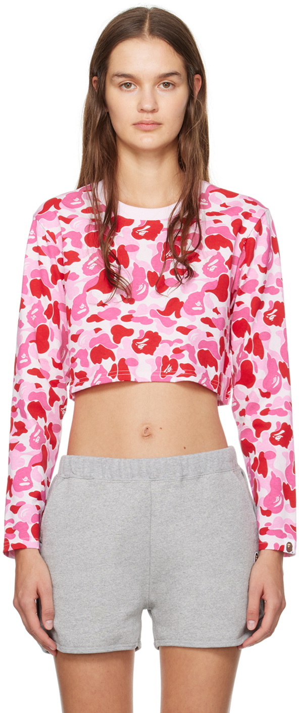 BAPE Pink ABC Camo Long Sleeve T-Shirt A Bathing Ape