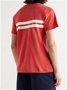 BIRDWELL - Comp Striped Cotton-Jersey T-Shirt - Red