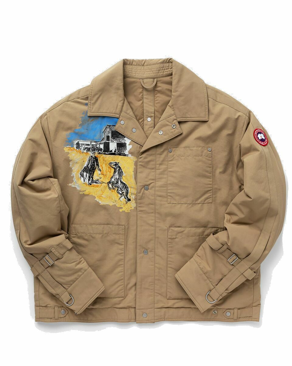 Photo: Canada Goose X Rokh X Matt Mc Cormick Padded Trucker Strap Jacket Graphic Beige - Mens - Windbreaker