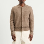 Percival Men's Novel Collared Wool Cardigan in Oak