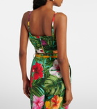 Dolce&Gabbana Bow-detail floral cotton bra top