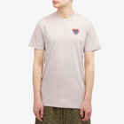 Moncler Men's Heart Badge Short Sleeve T-Shirt in Lilac