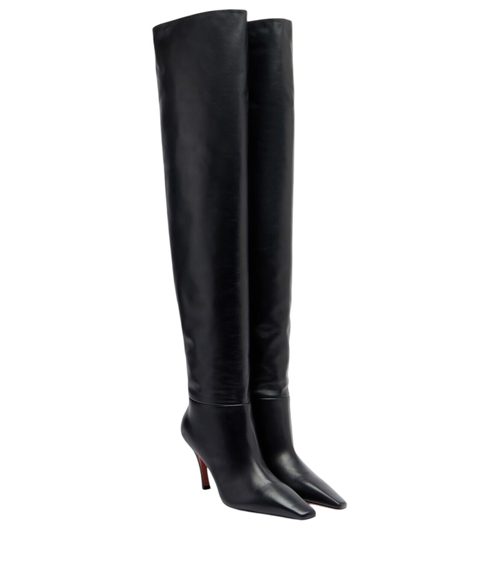 Photo: Amina Muaddi Jamie 80 leather over-the-knee boots