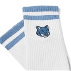 Maison Kitsuné Men's Bold Fox Head Socks in Hampton Blue